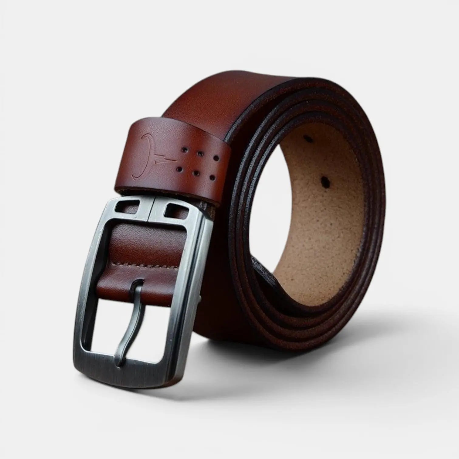 Men's Casual Vintage Look Leather Belt Pin Buckle | Telvax | Beltary
