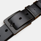 Men's Chic Full Grain Leather Belt Black Pin Buckle | Nolvex | Beltary