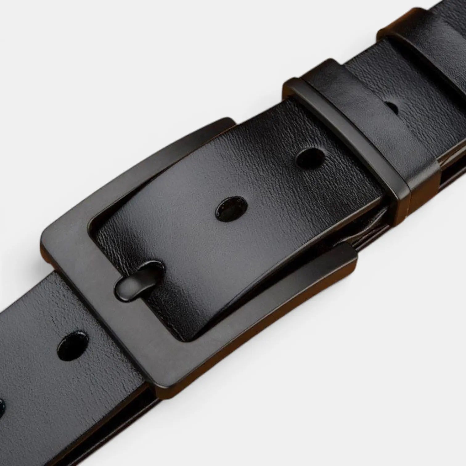 Men's Chic Full Grain Leather Belt Black Pin Buckle | Nolvex | Beltary