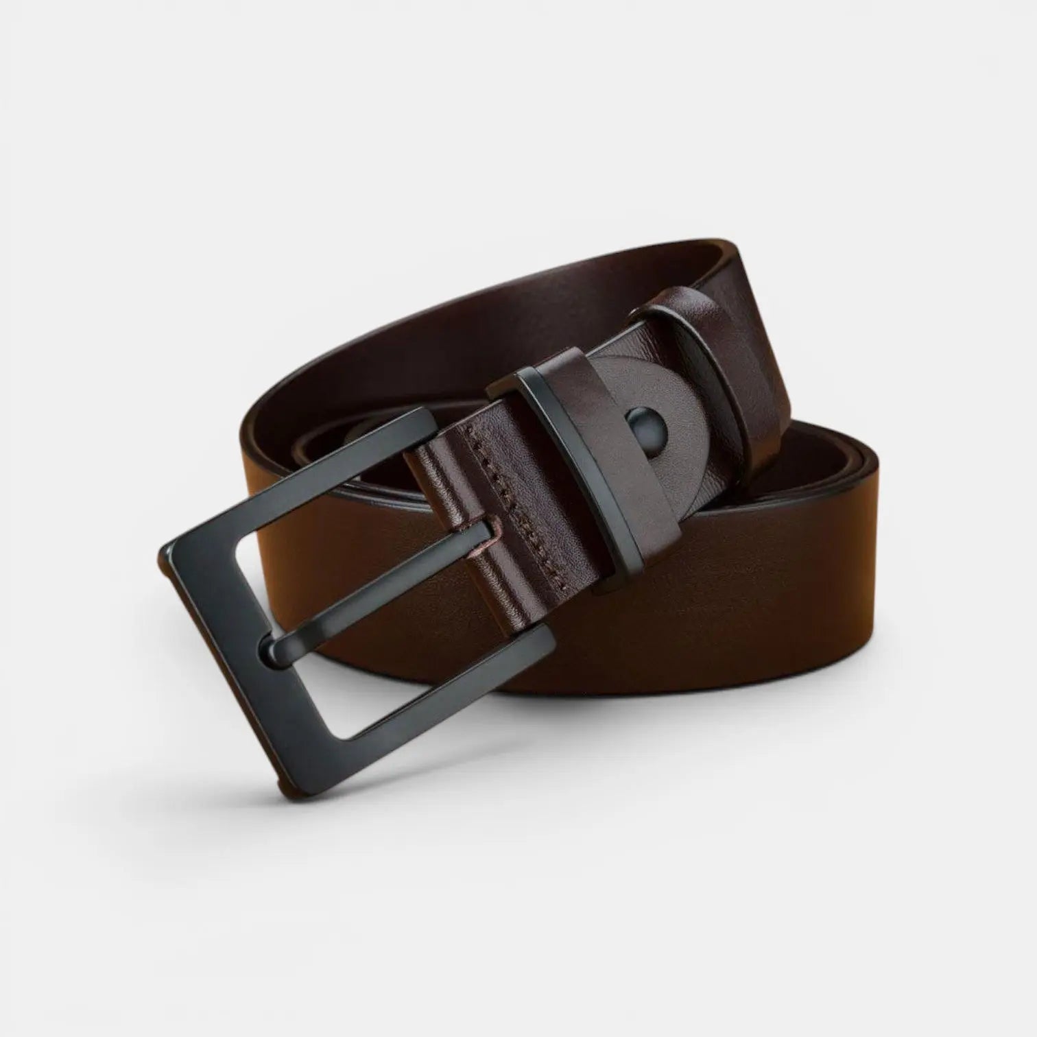 Men's Chic Full Grain Leather Belt Black Pin Buckle | Nolvex | Beltary