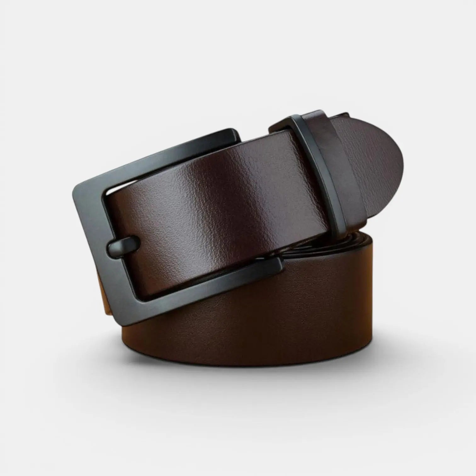 Men's Chic Full Grain Leather Belt Black Pin Buckle | Nolvex | Beltary