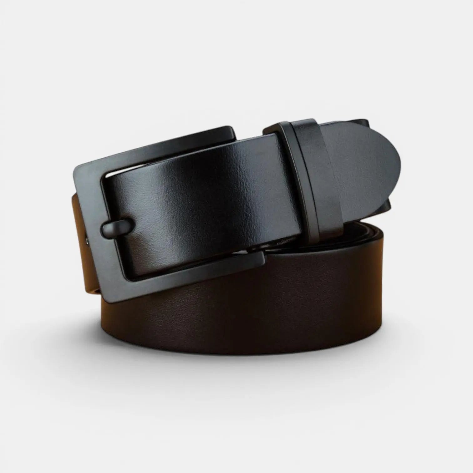 Men's Chic Full Grain Leather Belt Black Pin Buckle | Nolvex | Beltary