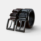 Men's Chic Full Grain Leather Belt Black Pin Buckle | Nolvex | Beltary