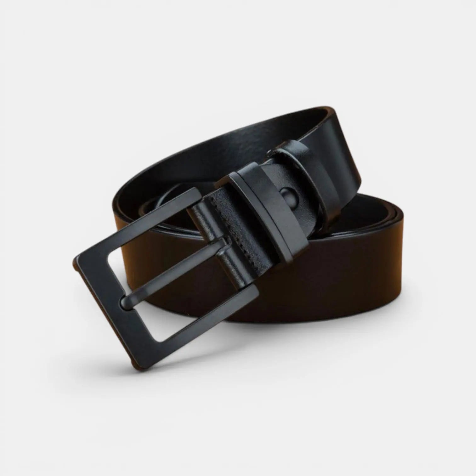 Men's Chic Full Grain Leather Belt Black Pin Buckle | Nolvex | Beltary