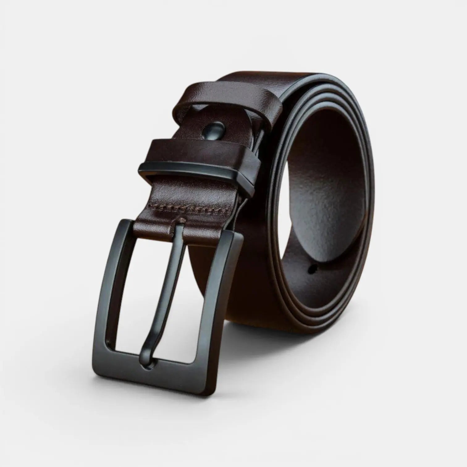 Men's Chic Full Grain Leather Belt Black Pin Buckle | Nolvex | Beltary