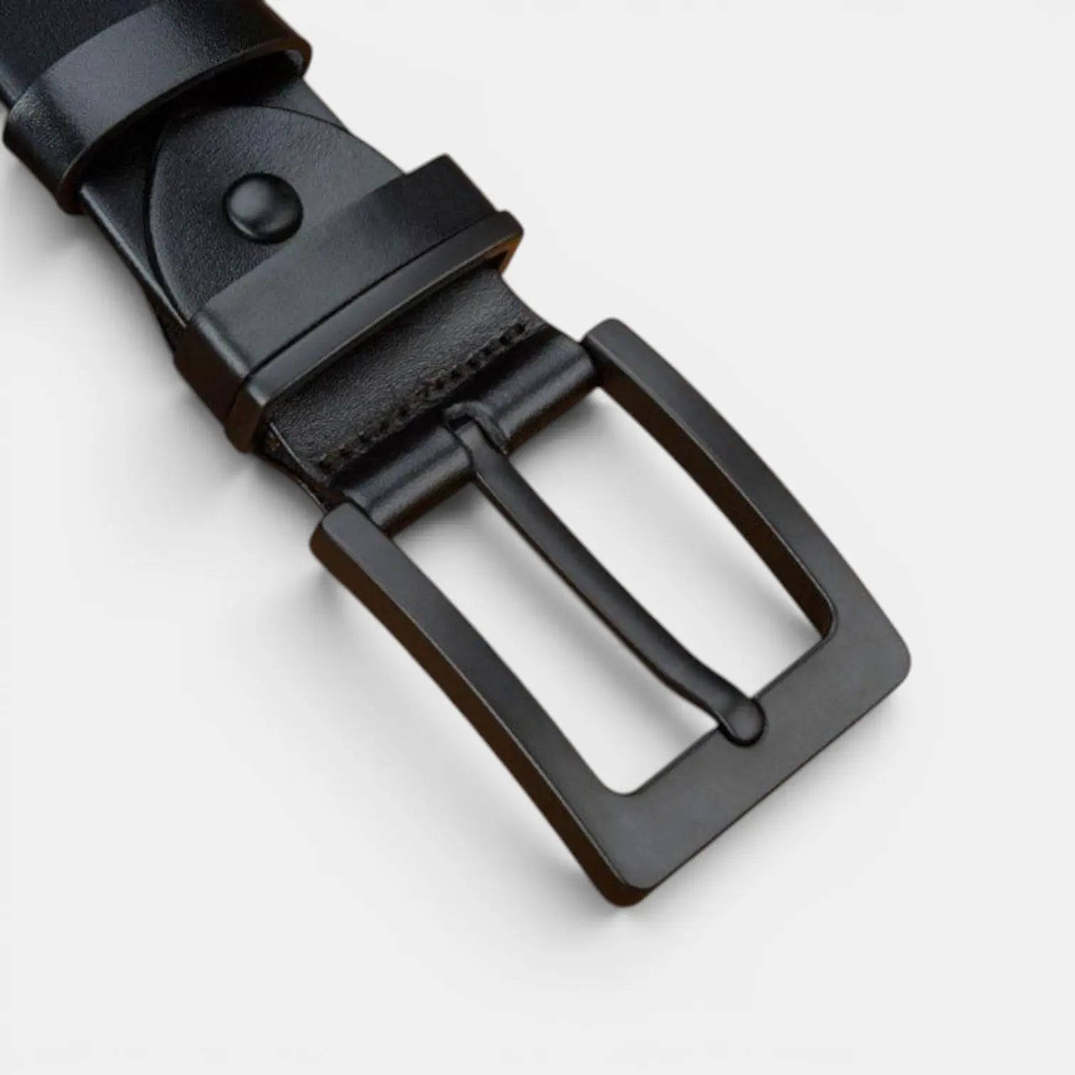 Men's Chic Full Grain Leather Belt Black Pin Buckle | Nolvex | Beltary