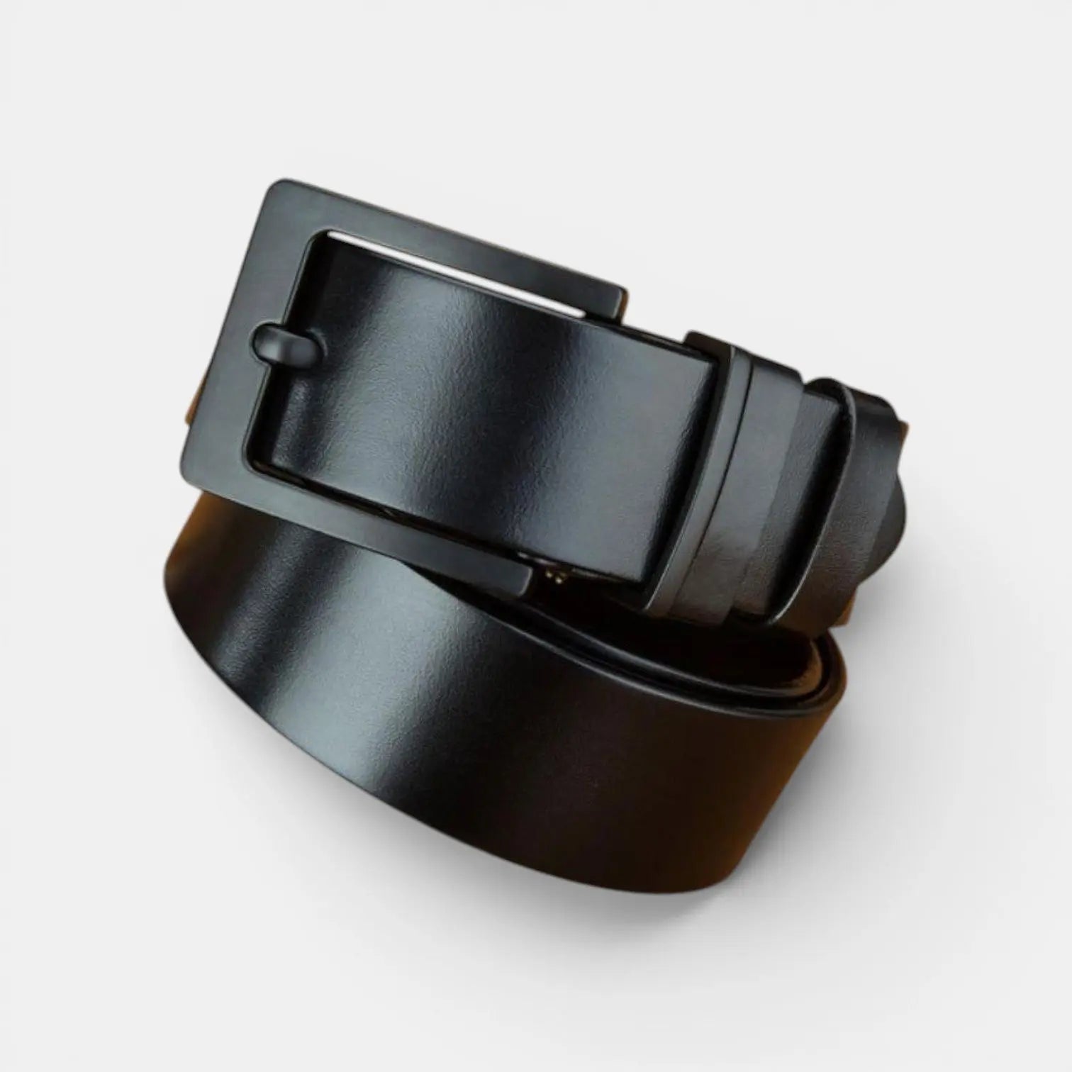 Men's Chic Full Grain Leather Belt Black Pin Buckle | Nolvex | Beltary
