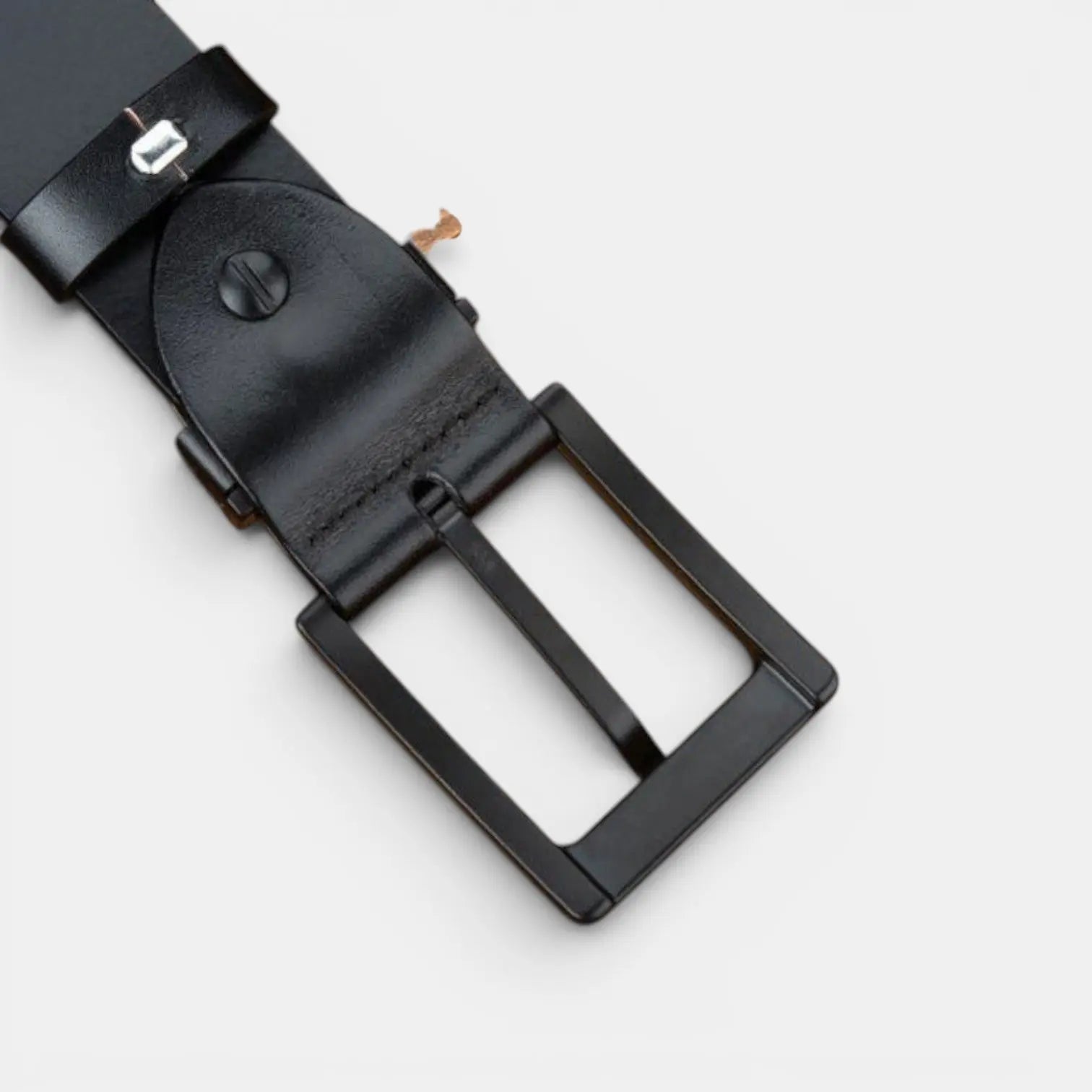 Men's Chic Full Grain Leather Belt Black Pin Buckle | Nolvex | Beltary