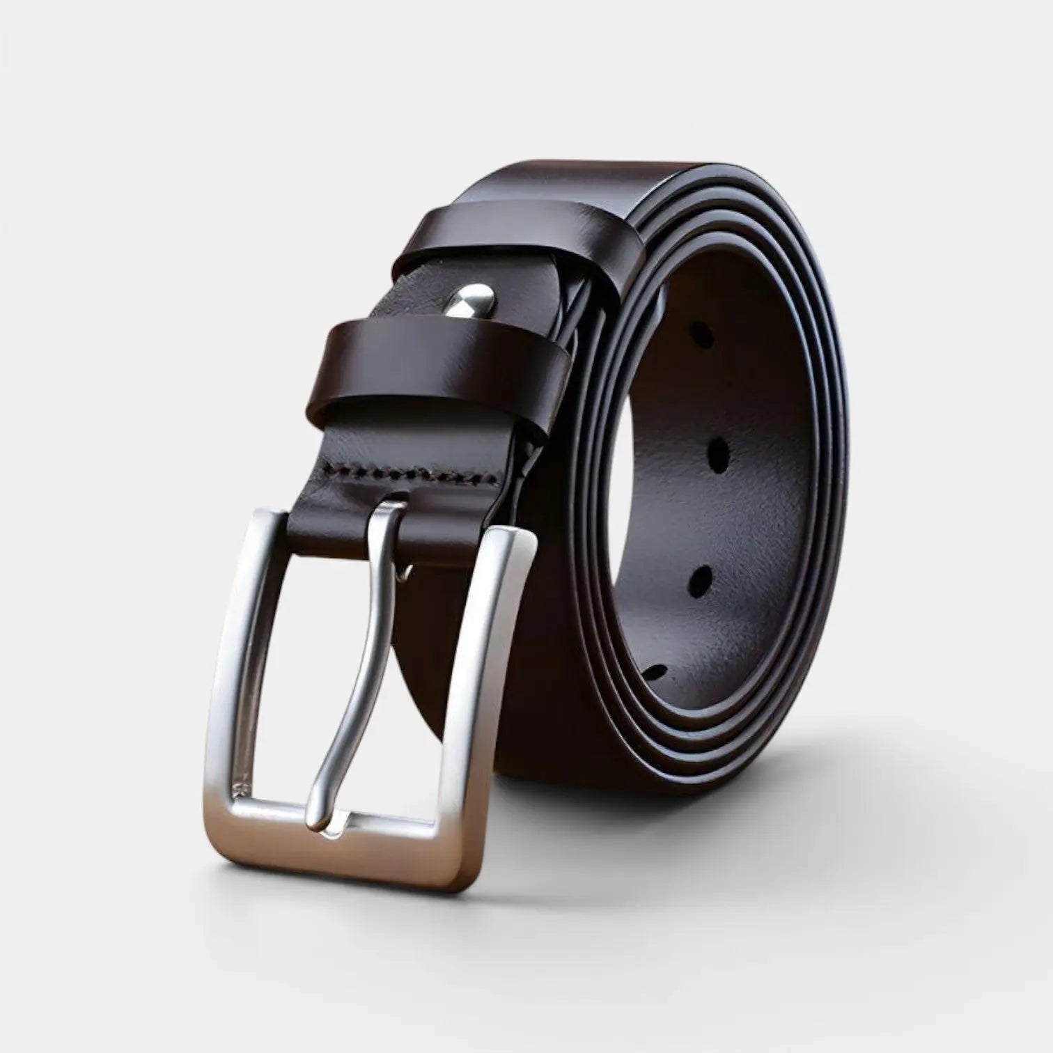 Men's Chic Full Grain Leather Belt Wide Pin Buckle | Orvex | Beltary
