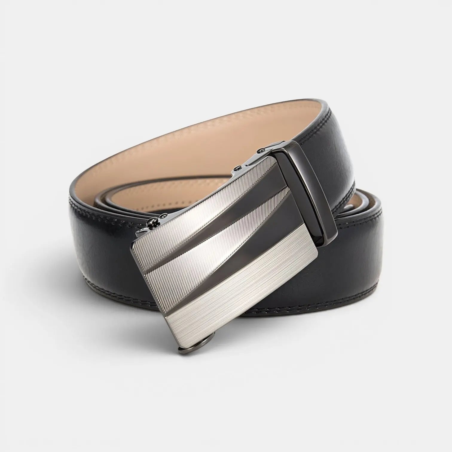 Men's Formal Aged Leather Belt with Automatic Buckle | Strivar | Beltary