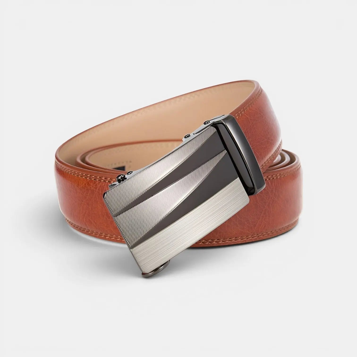 Men's Formal Aged Leather Belt with Automatic Buckle | Strivar | Beltary