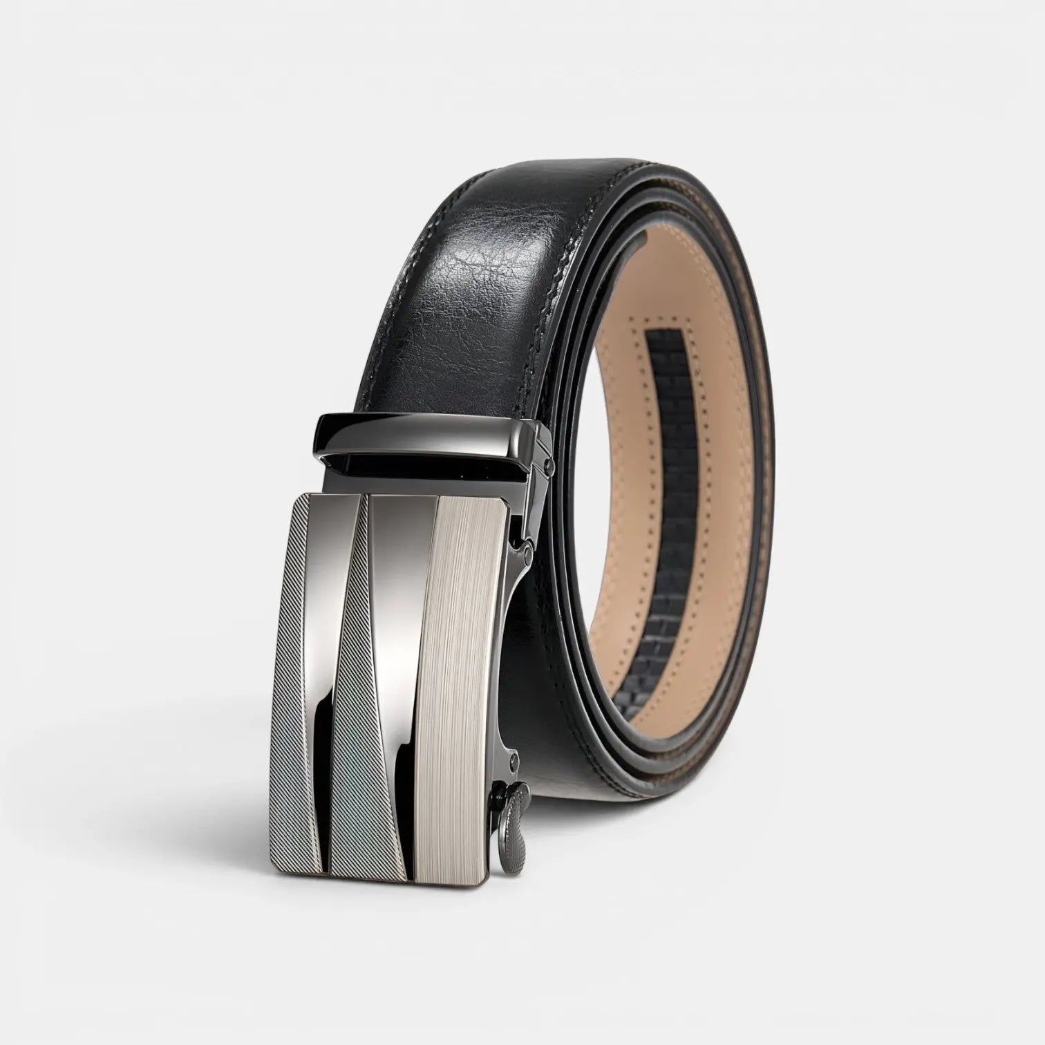 Men's Formal Aged Leather Belt with Automatic Buckle | Strivar | Beltary