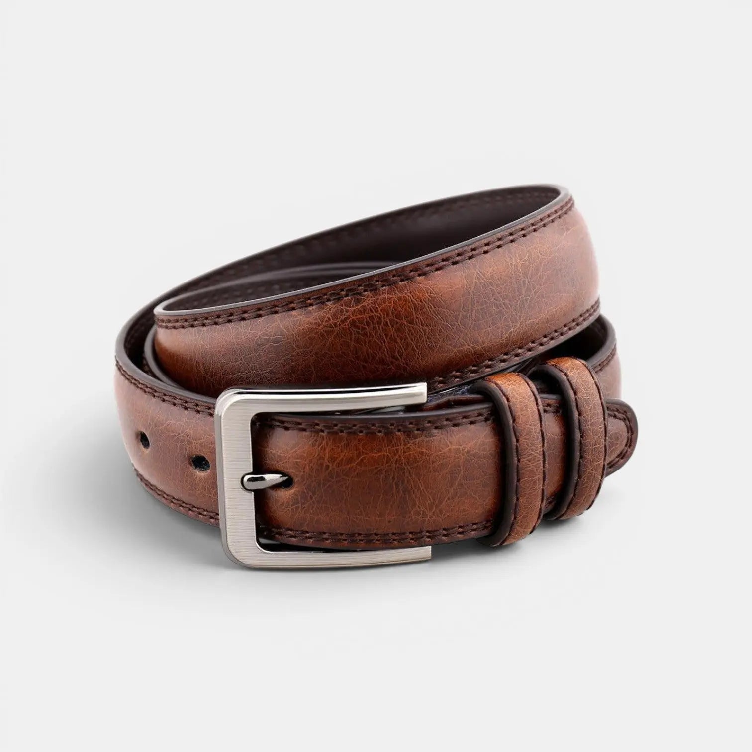 Men's Formal Aged Leather Belt with Pin Buckle | Vielo | Beltary