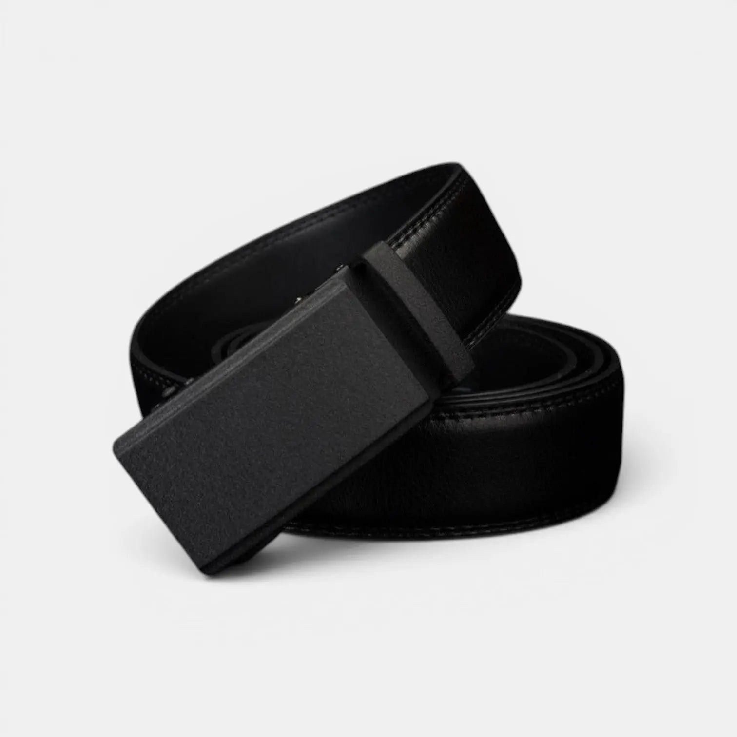 Men's Formal Leather Belt Automatic Buckle Matte Black | Nolvax | Beltary