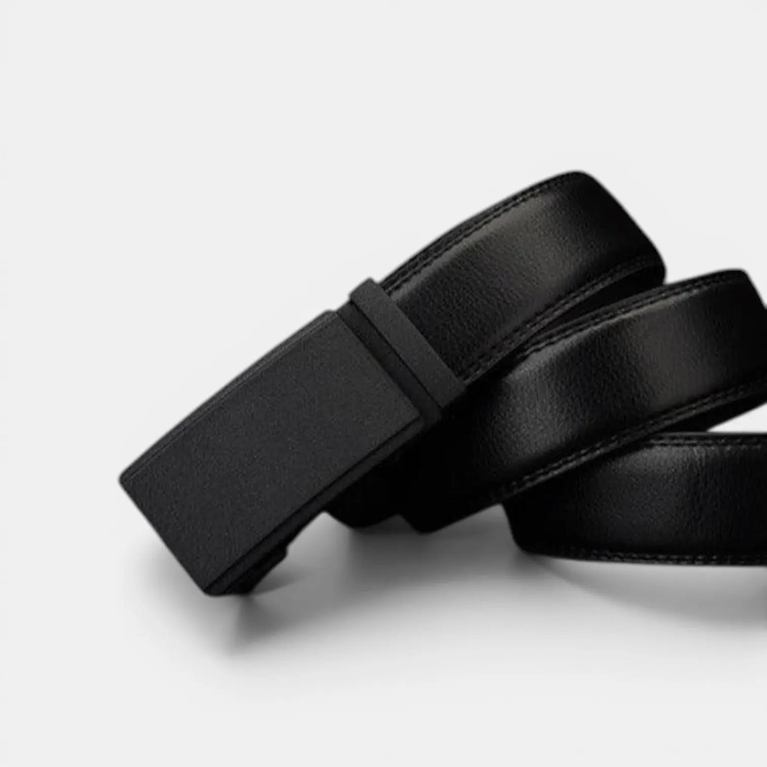 Men's Formal Leather Belt Automatic Buckle Matte Black | Nolvax | Beltary