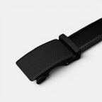 Men's Formal Leather Belt Automatic Buckle Matte Black | Nolvax | Beltary