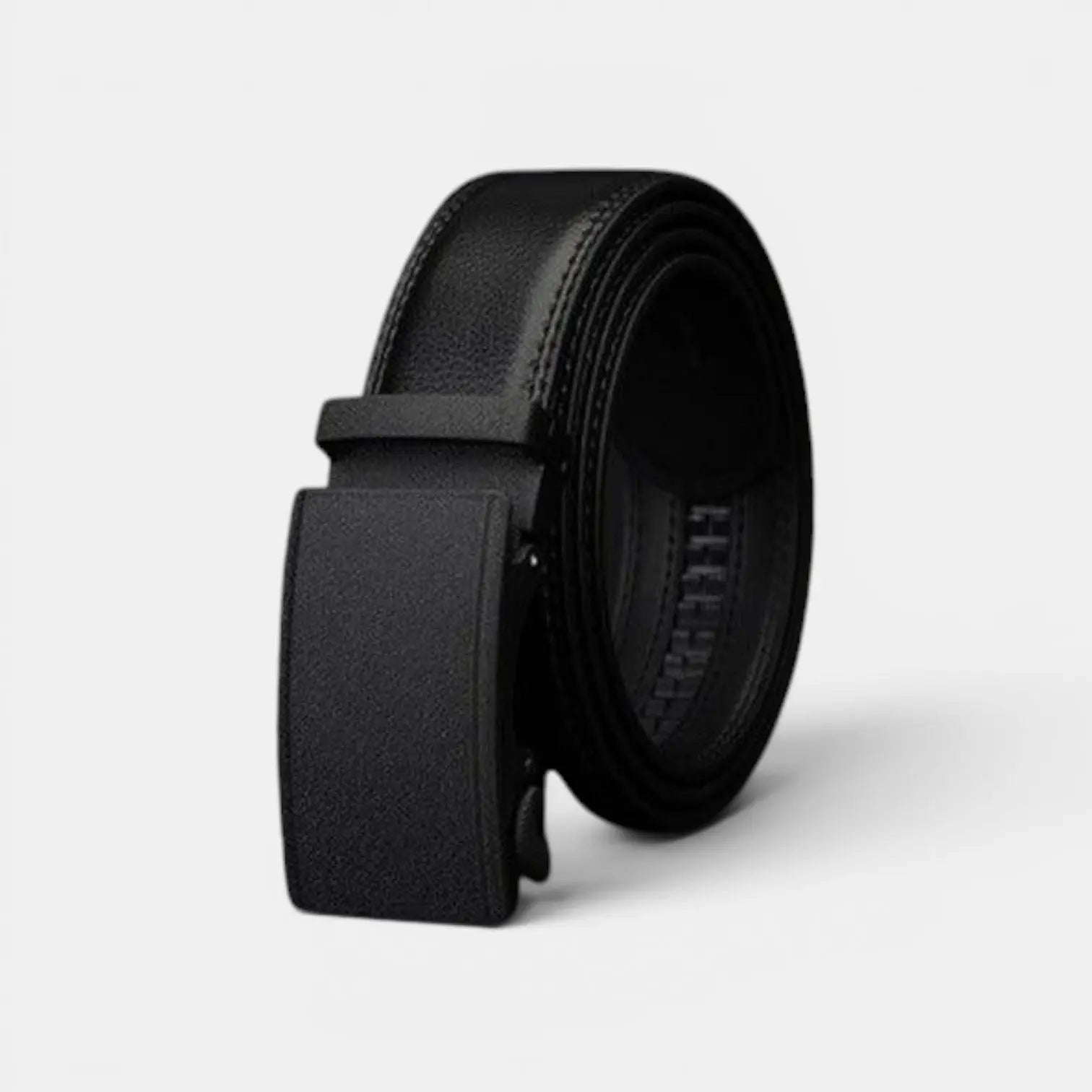 Men's Formal Leather Belt Automatic Buckle Matte Black | Nolvax | Beltary