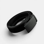 Men's Formal Leather Belt Automatic Buckle Matte Black | Nolvax | Beltary
