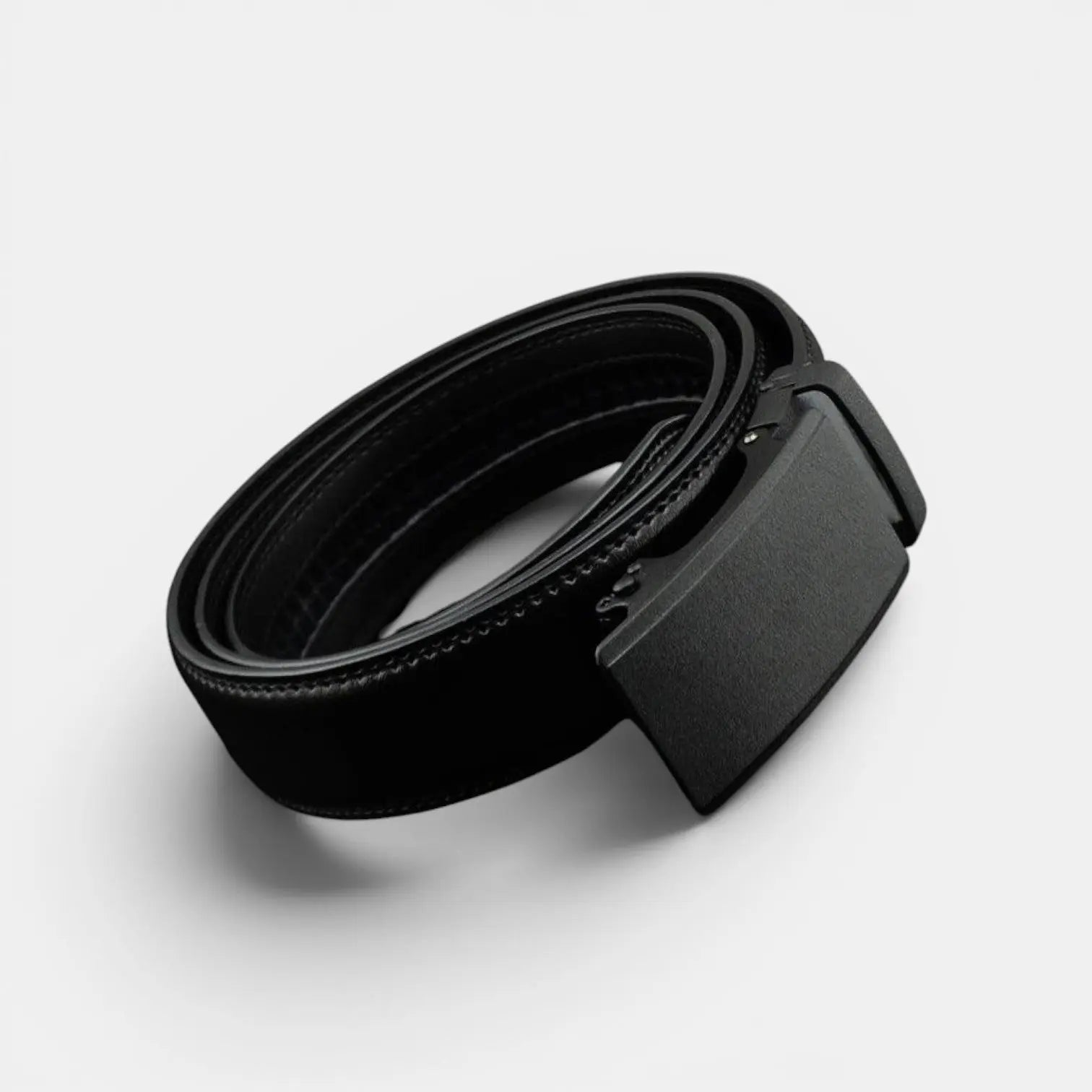 Men's Formal Leather Belt Automatic Buckle Matte Black | Nolvax | Beltary