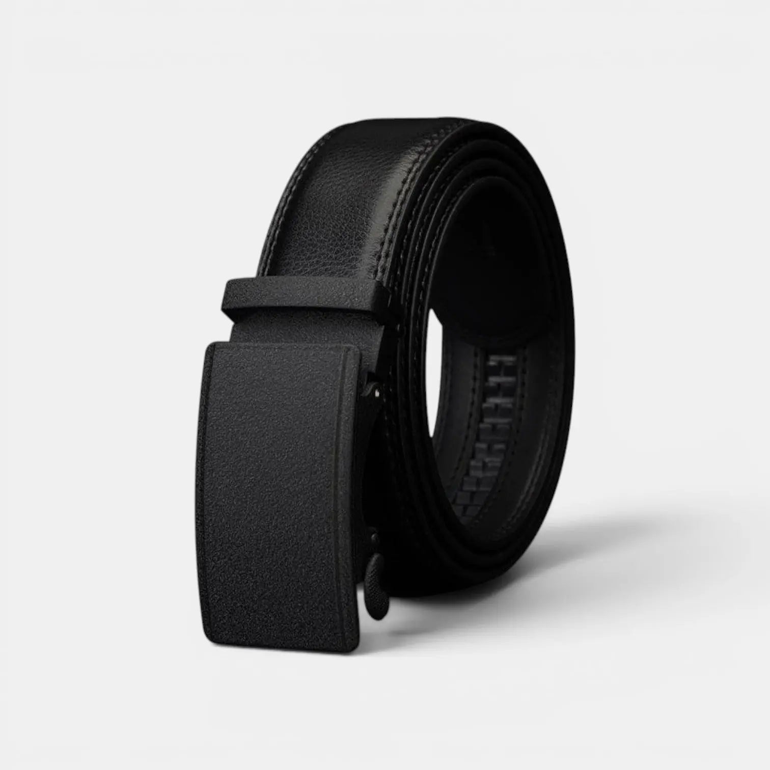 Men's Formal Leather Belt Automatic Buckle Matte Black | Nolvax | Beltary