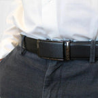 Men's Formal Leather Belt Black Automatic Buckle | Forme | Beltary
