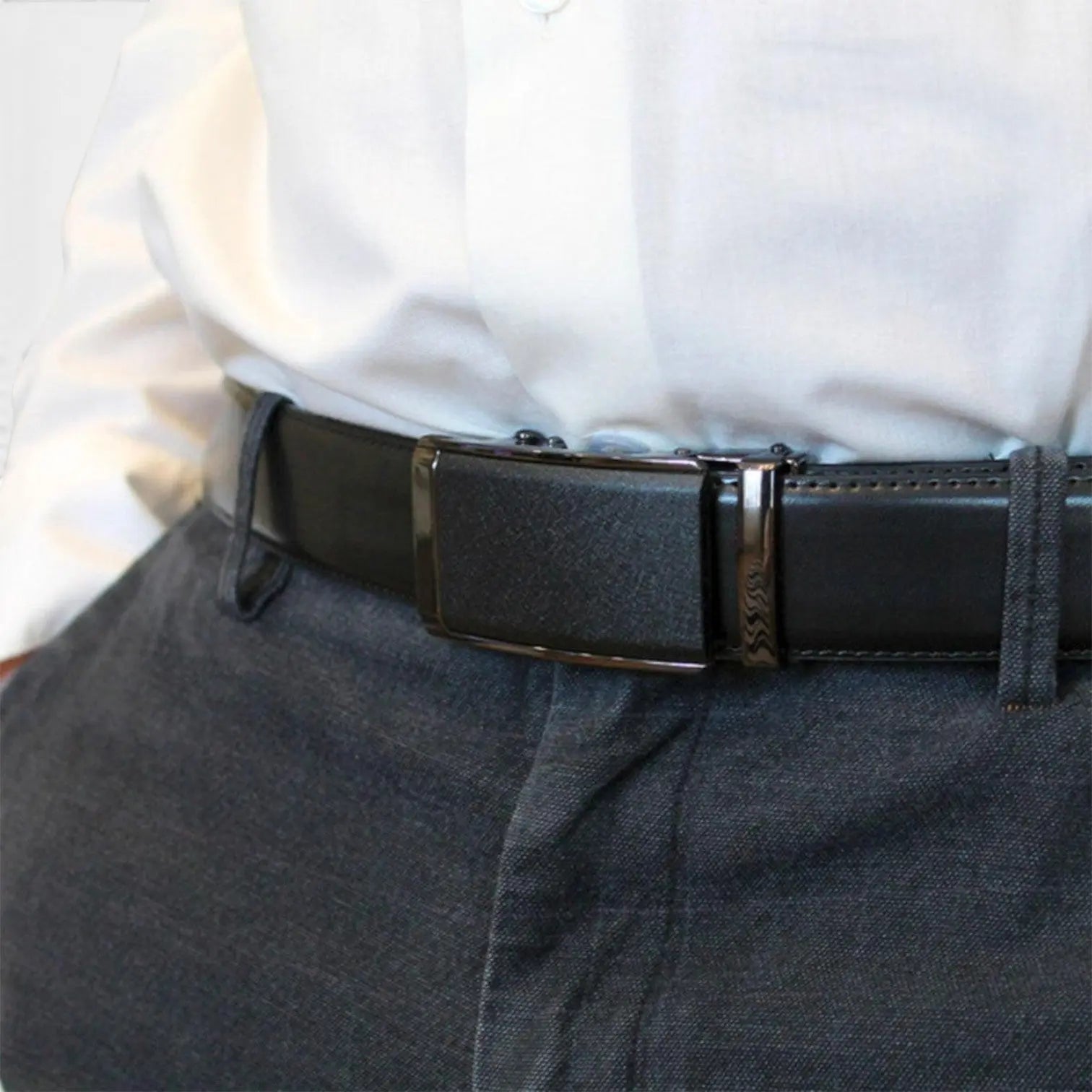 Men's Formal Leather Belt Black Automatic Buckle | Forme | Beltary