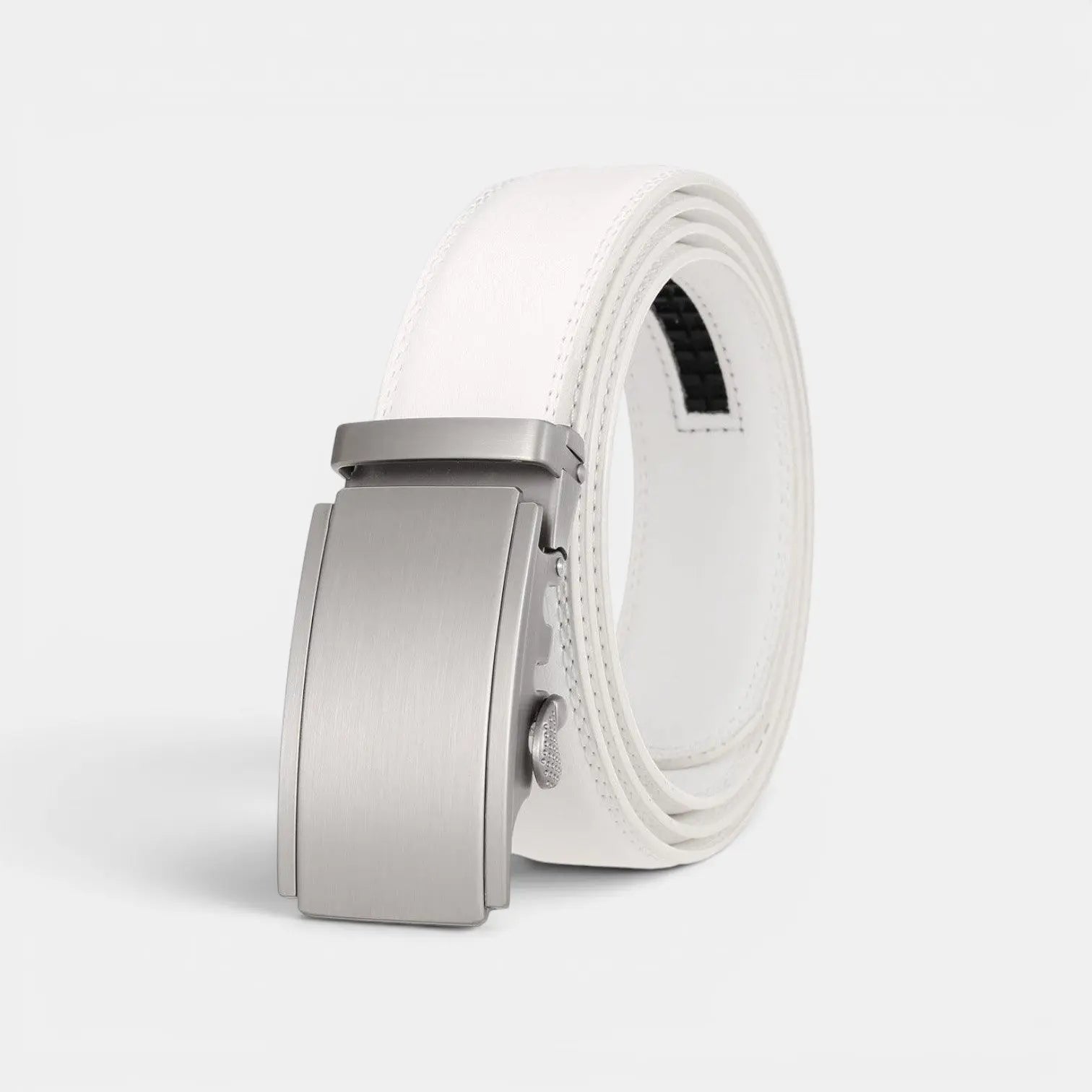 Men's Formal Leather Belt Silver Automatic Buckle | Cronvex | Beltary