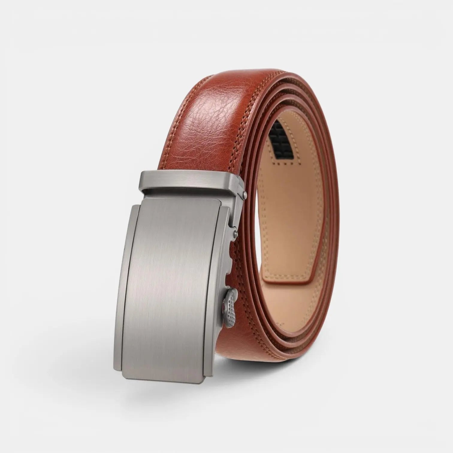 Men's Formal Leather Belt Silver Automatic Buckle | Cronvex | Beltary