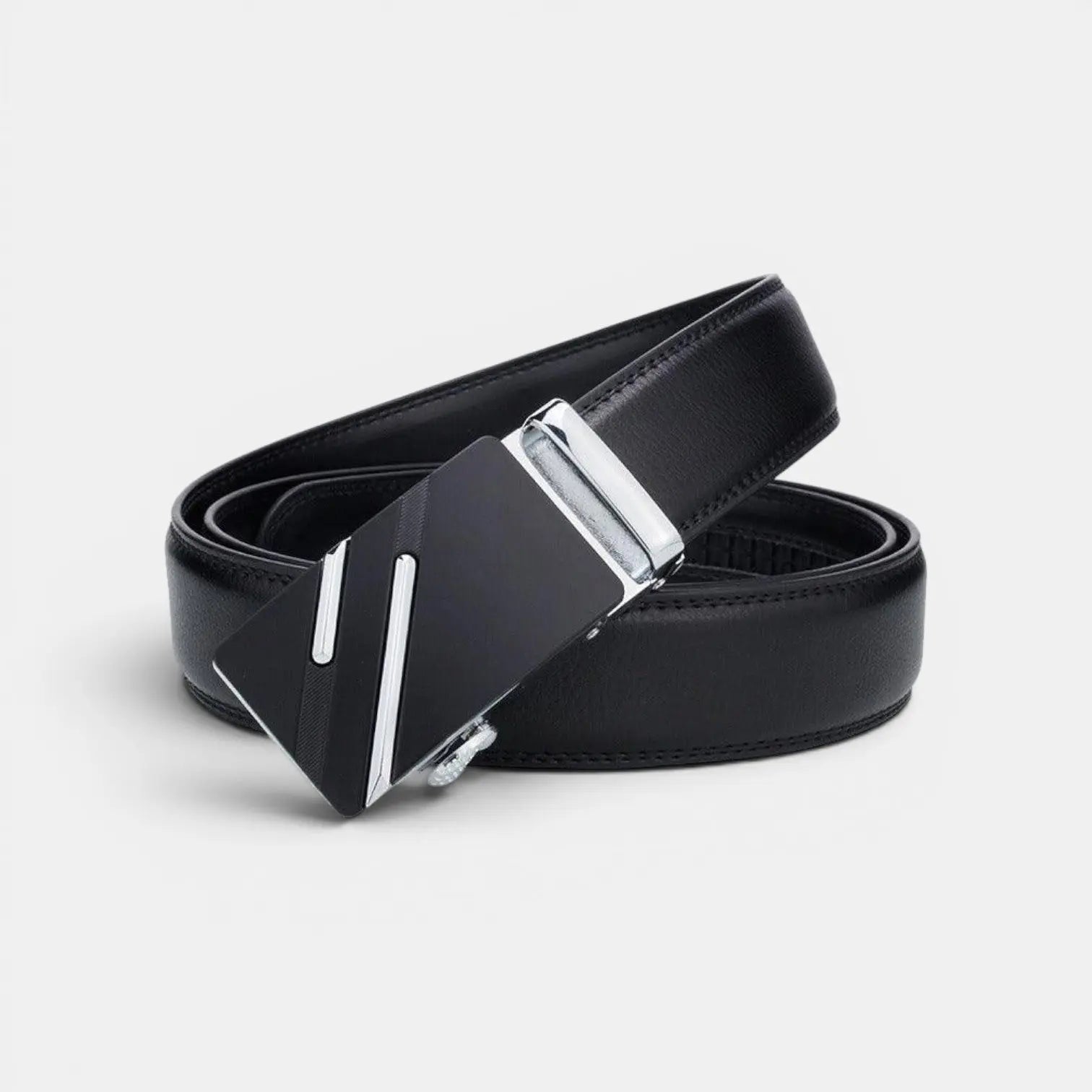 Men's Formal Smooth Leather Belt Black Automatic Buckle | Kelvox | Beltary