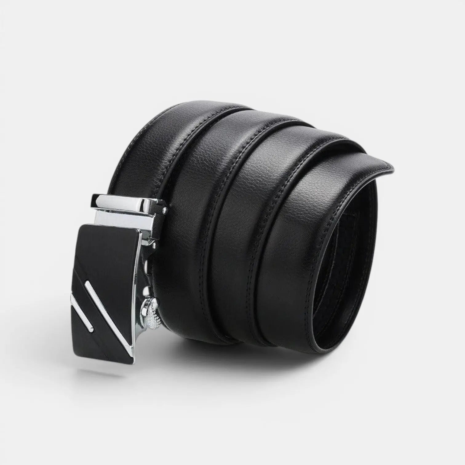 Men's Formal Smooth Leather Belt Black Automatic Buckle | Kelvox | Beltary
