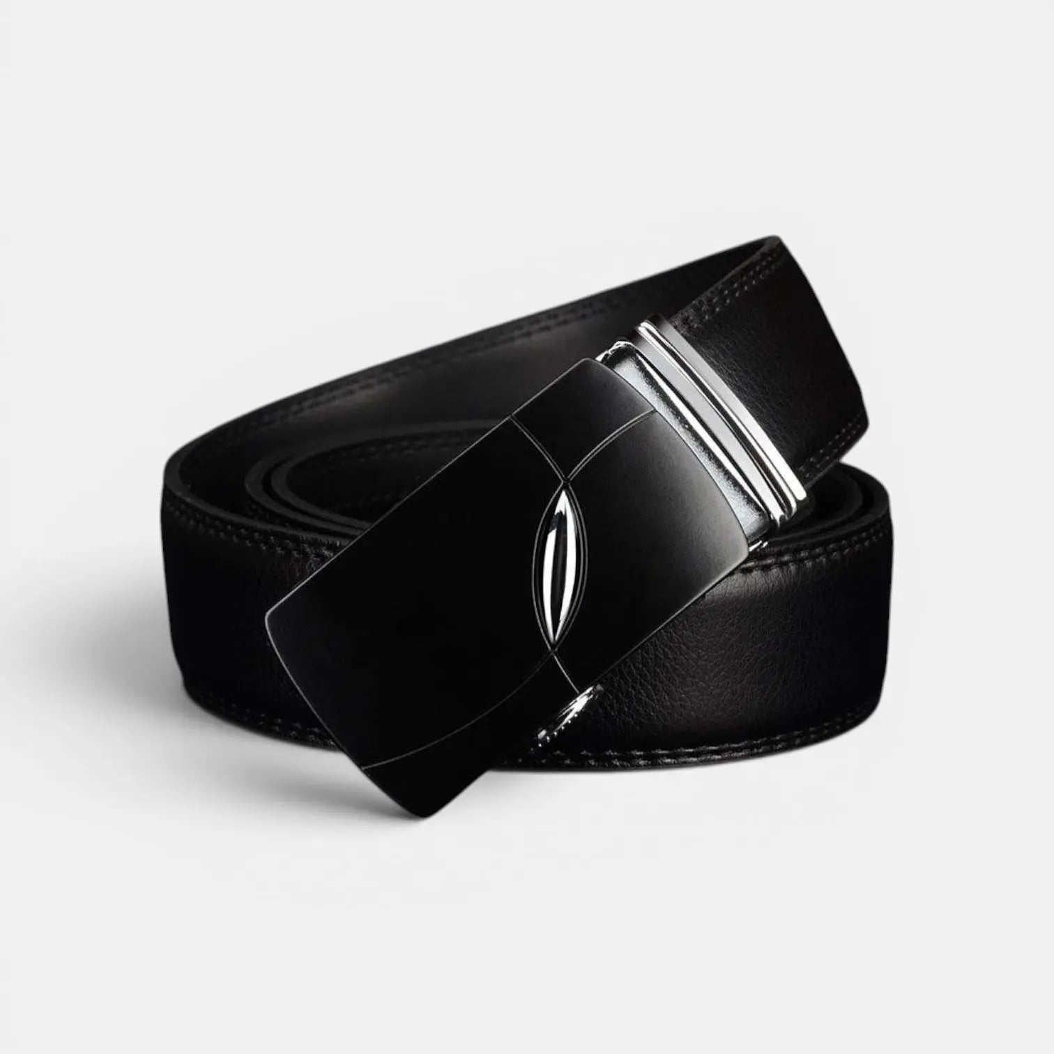 Men's Formal Smooth Leather Belt Black Automatic Buckle | Kortex | Beltary