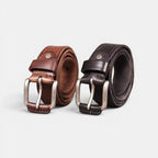 Men's Full Grain Aged Leather Belt Brass Buckle | Lairvex | Beltary