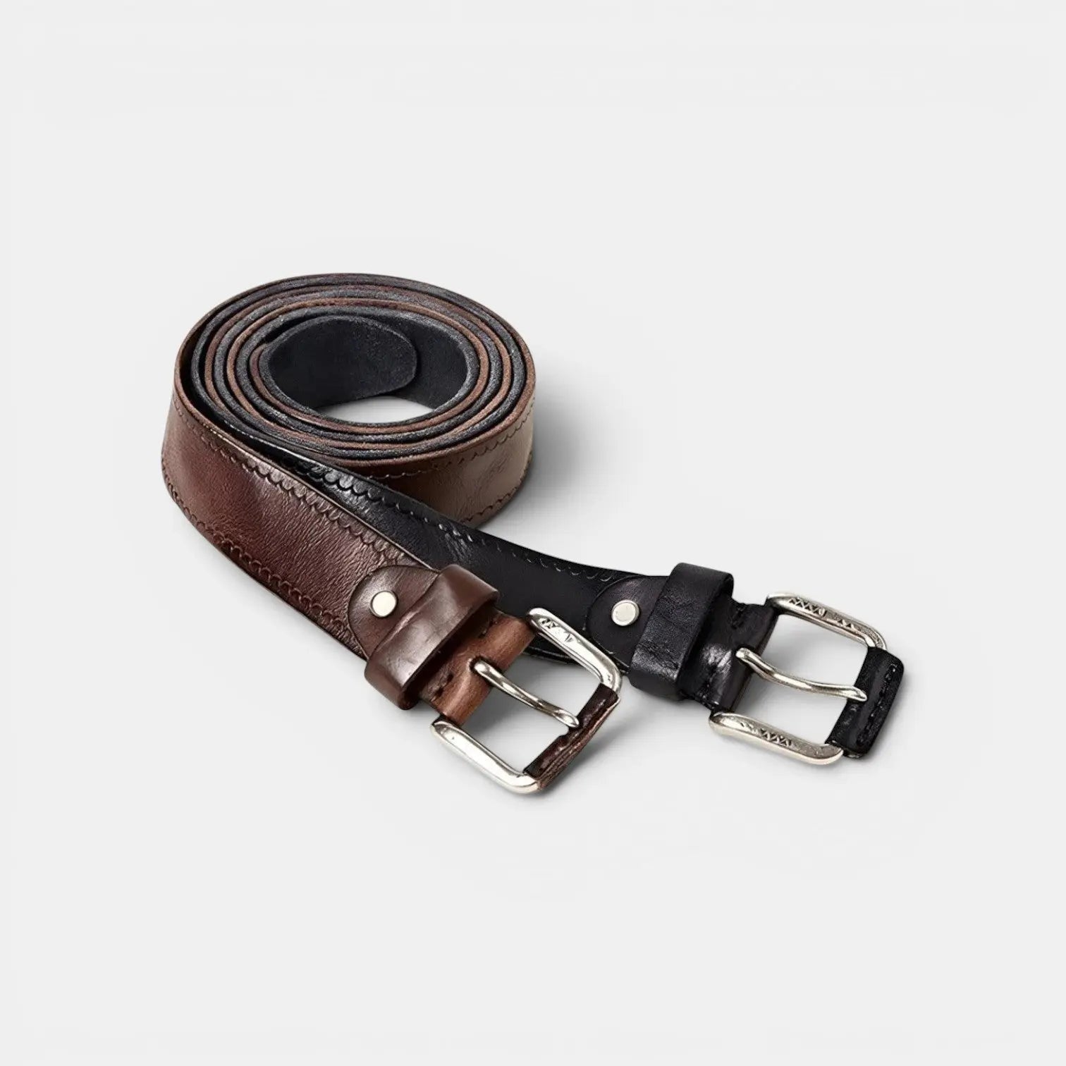 Men's Full Grain Aged Leather Belt Brass Buckle | Lairvex | Beltary
