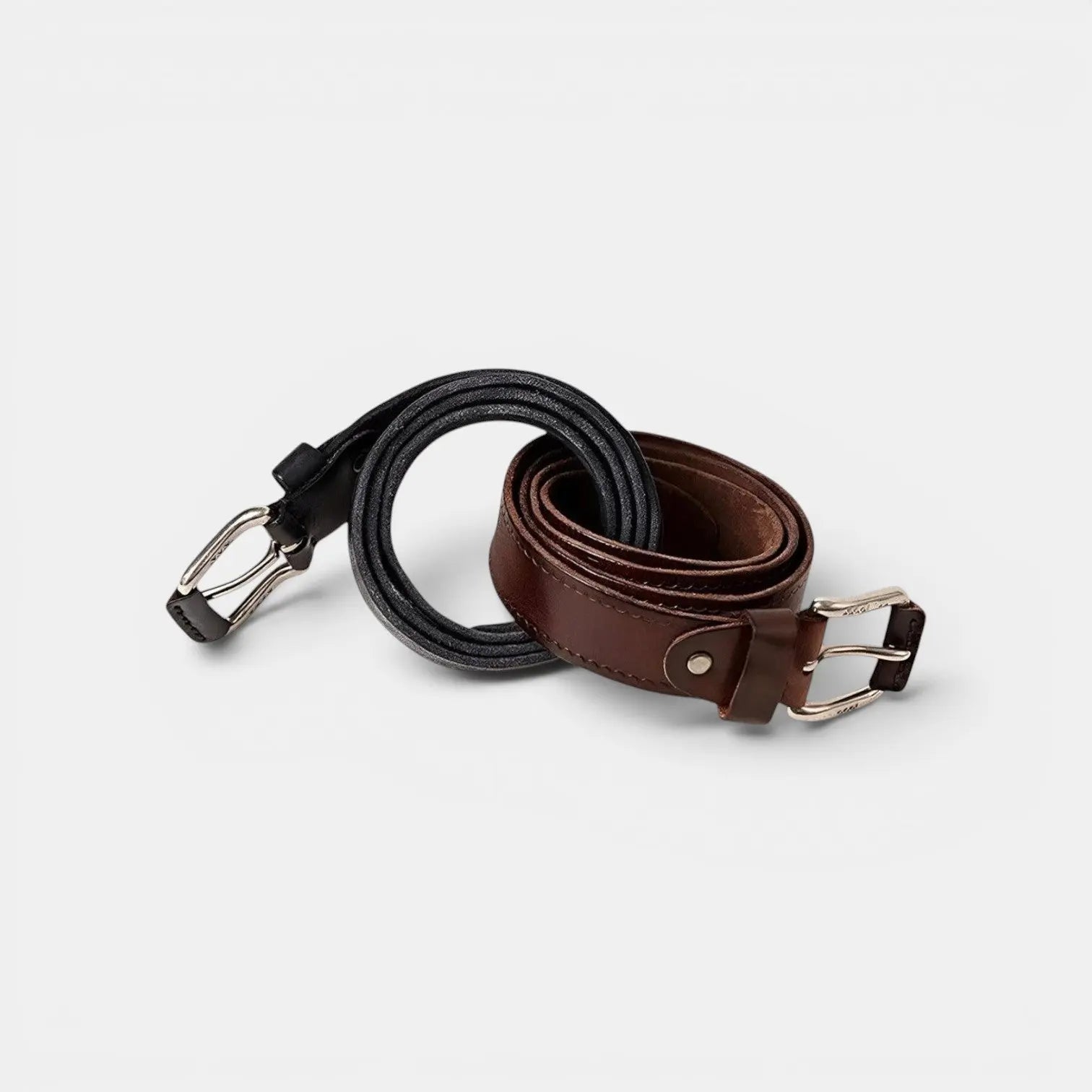 Men's Full Grain Aged Leather Belt Brass Buckle | Lairvex | Beltary
