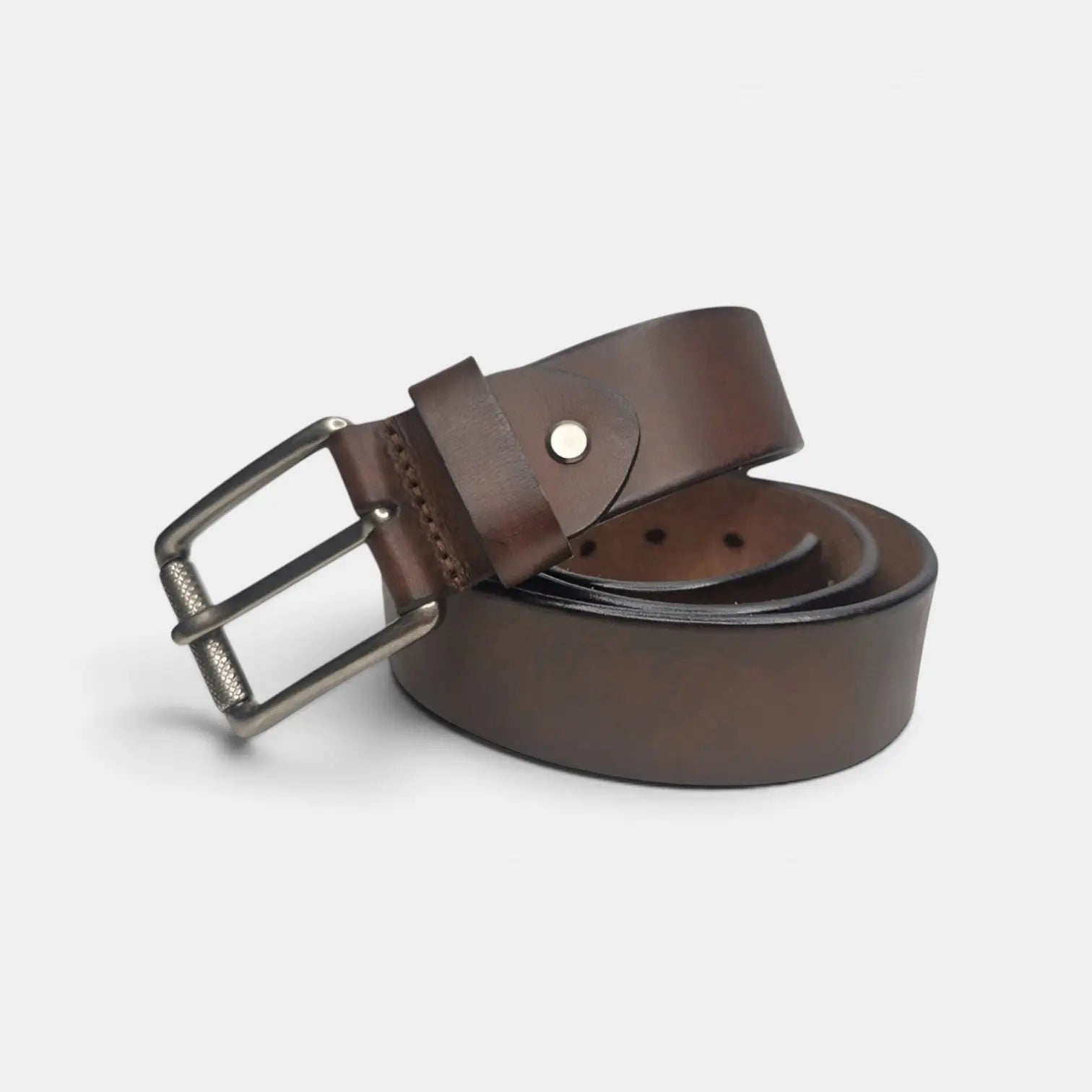 Men's Full Grain Aged Leather Belt Pin Buckle | Narvec | Beltary
