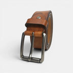 Men's Full Grain Aged Leather Belt Pin Buckle | Narvec | Beltary