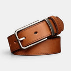Men's Full Grain Aged Leather Belt Pin Buckle | Polvex | Beltary