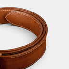Men's Full Grain Aged Leather Belt Pin Buckle | Polvex | Beltary