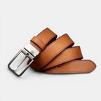 Men's Full Grain Aged Leather Belt Pin Buckle | Polvex | Beltary
