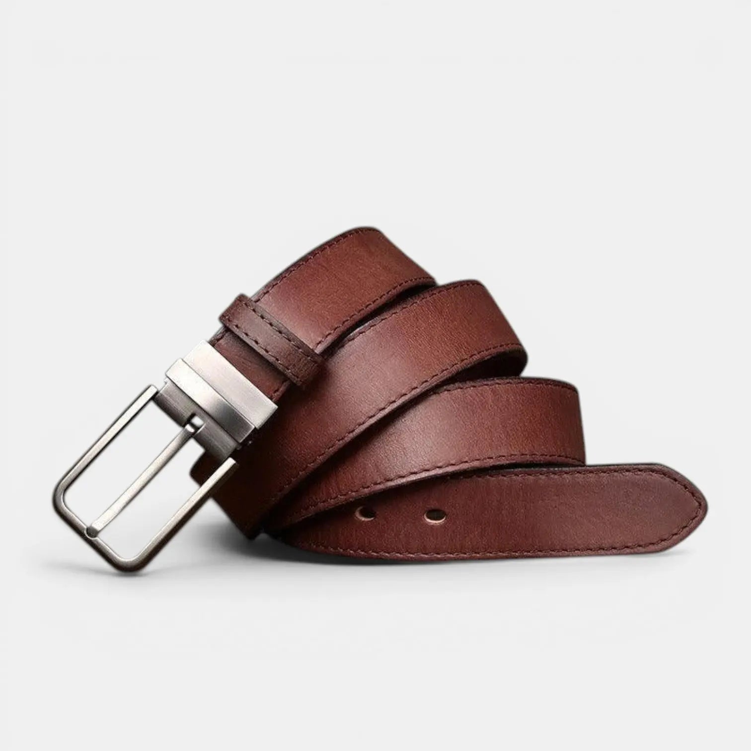 Men's Full Grain Aged Leather Belt Pin Buckle | Polvex | Beltary