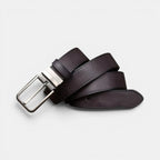 Men's Full Grain Aged Leather Belt Pin Buckle | Polvex | Beltary