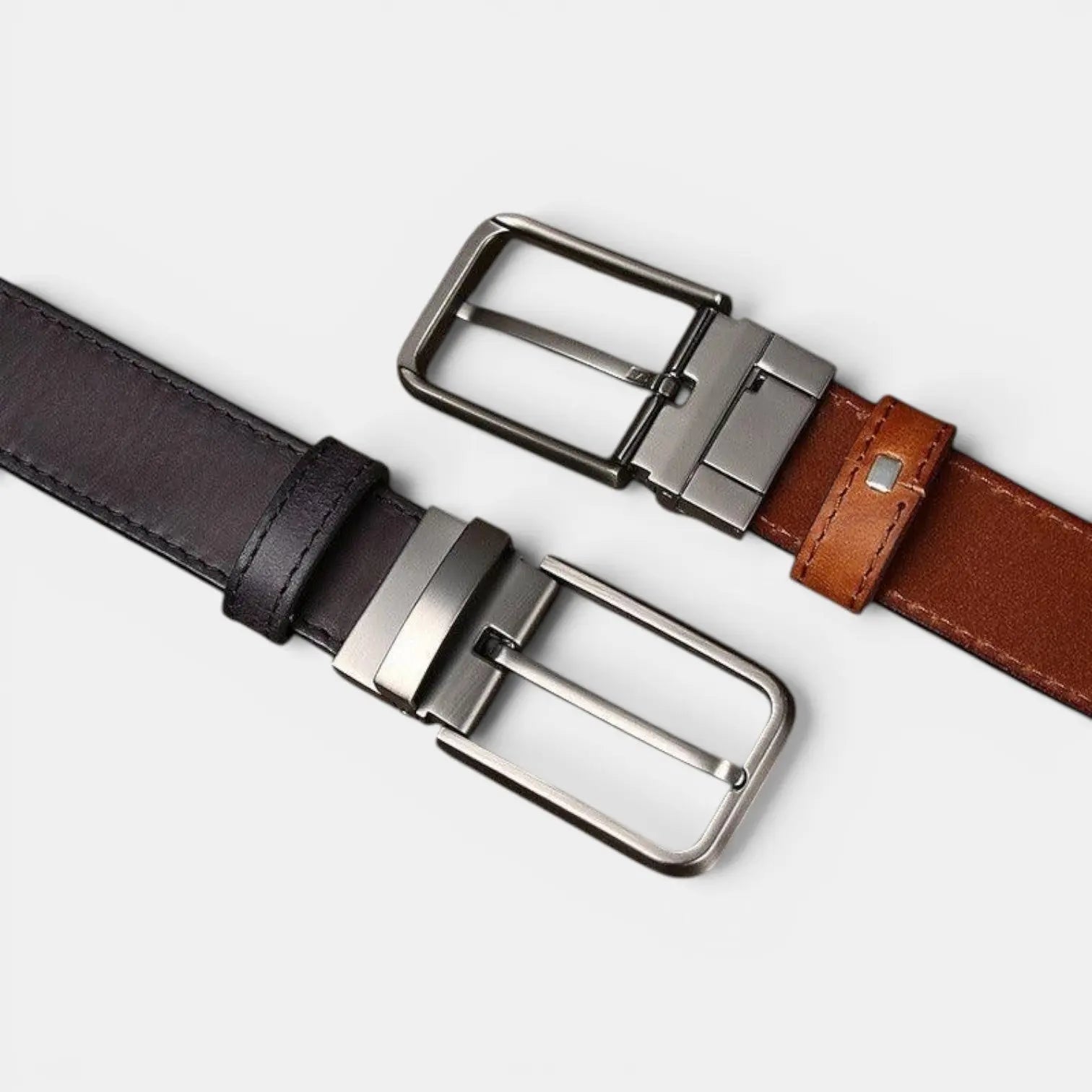 Men's Full Grain Aged Leather Belt Pin Buckle | Polvex | Beltary