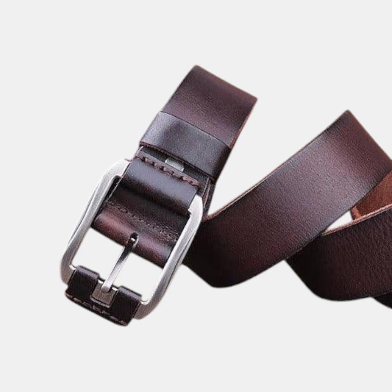 Men's Full Grain Aged Leather Belt Pin Buckle | Vecaur | Beltary