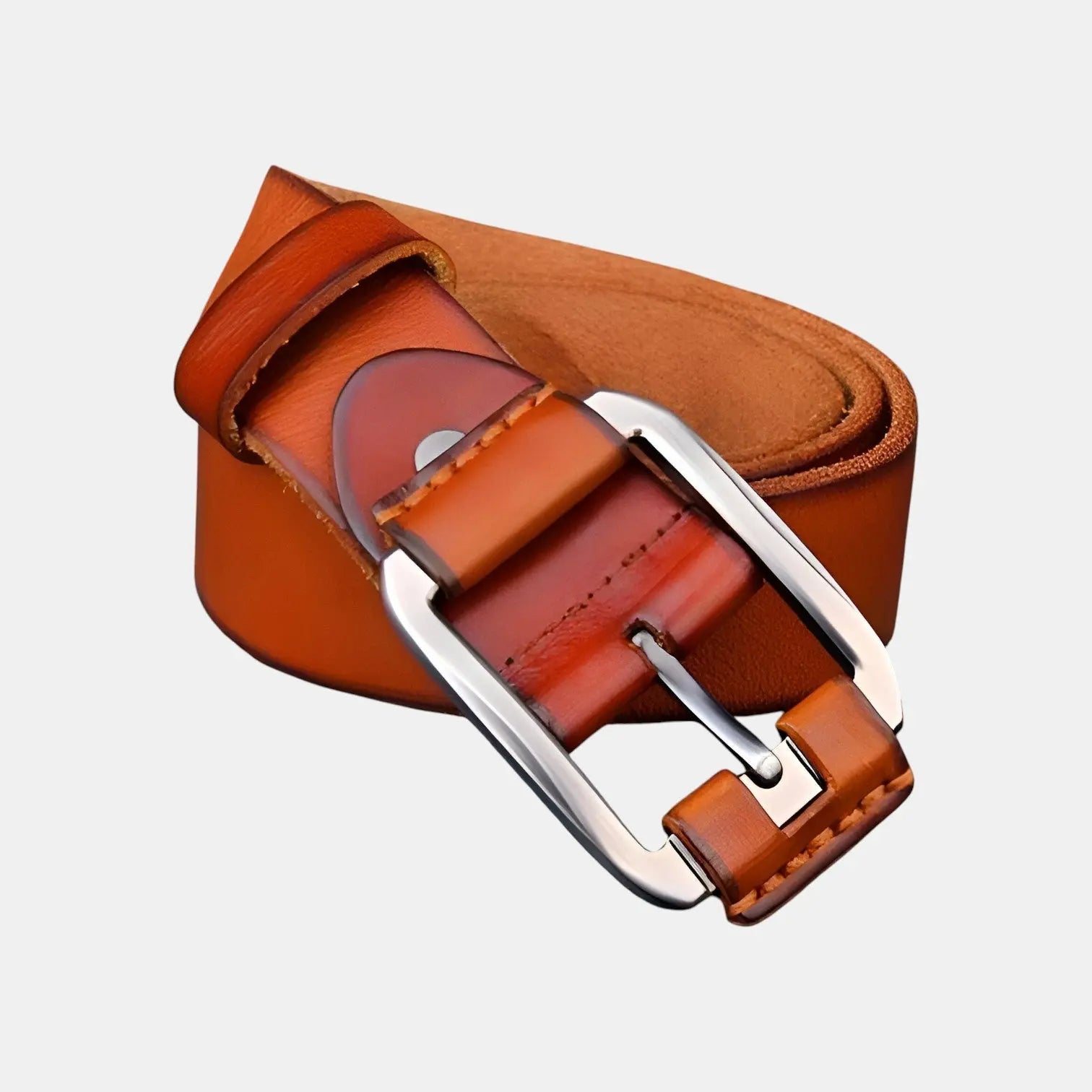 Men's Full Grain Aged Leather Belt Pin Buckle | Vecaur | Beltary