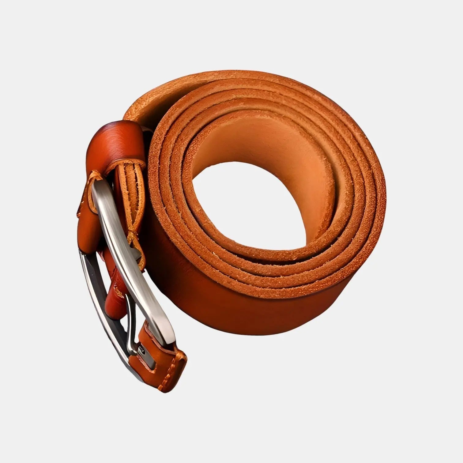 Men's Full Grain Aged Leather Belt Pin Buckle | Vecaur | Beltary