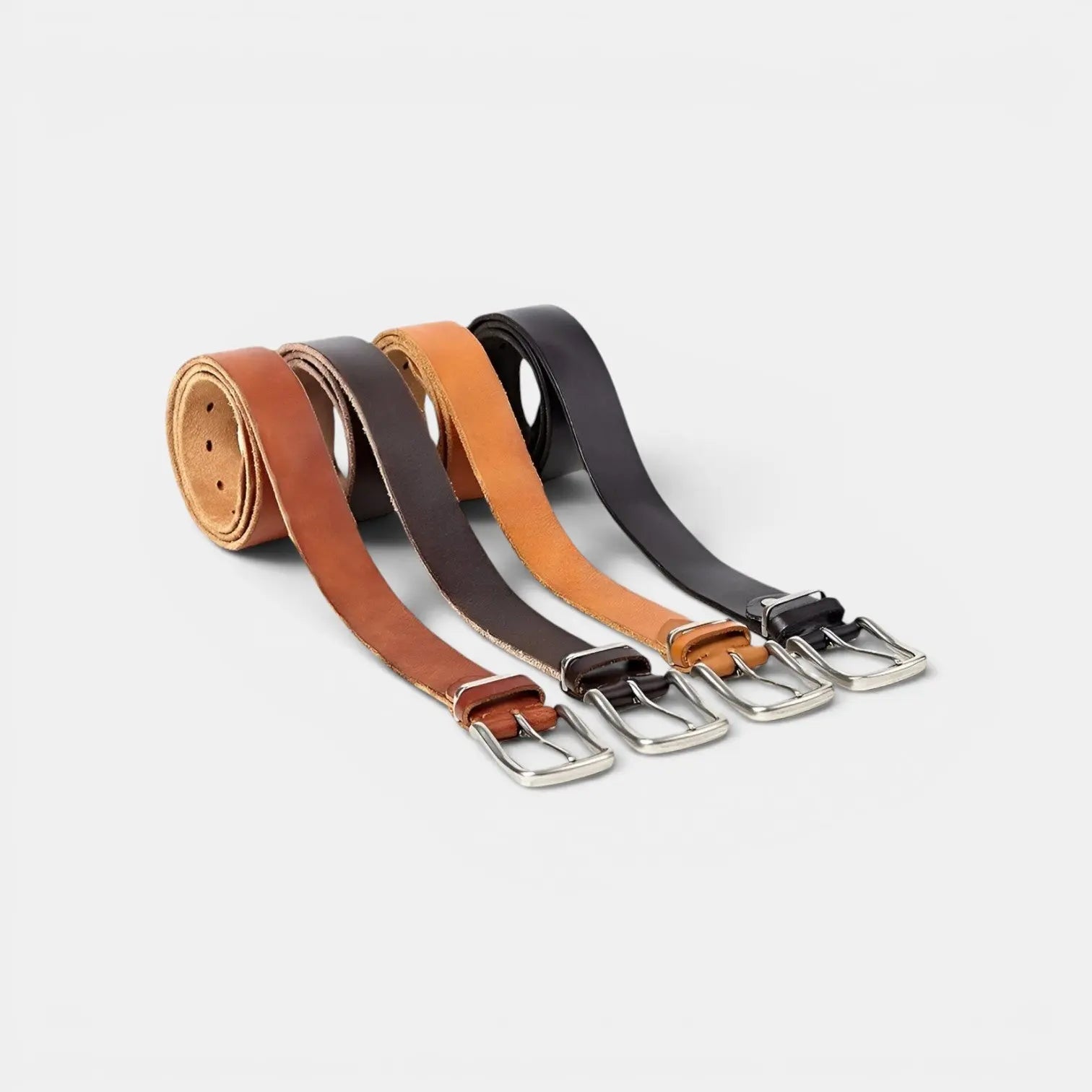 Men's Full Grain Aged Leather Belt Pin Buckle | Vernox | Beltary
