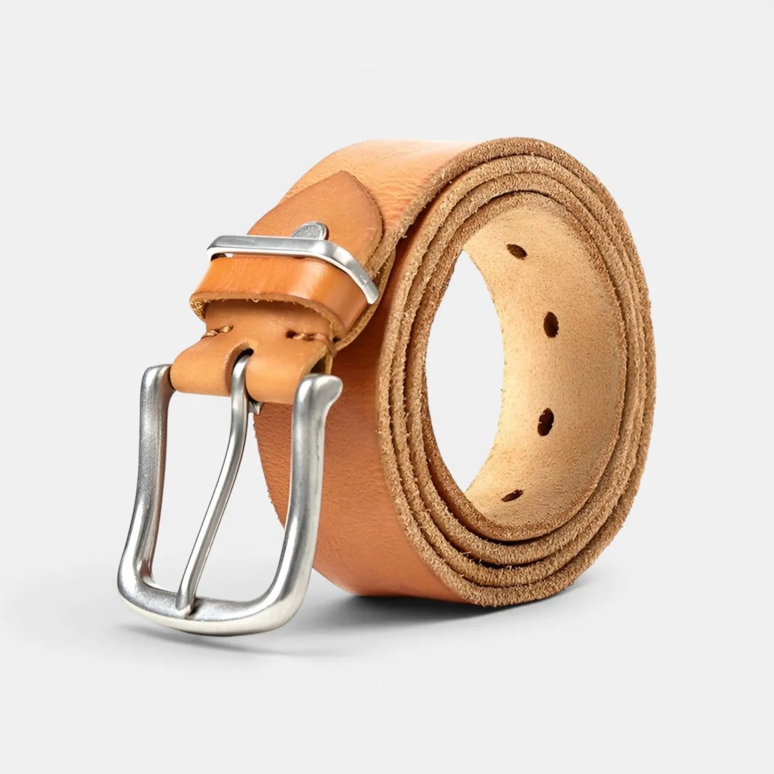 Men's Full Grain Aged Leather Belt Pin Buckle | Vernox | Beltary