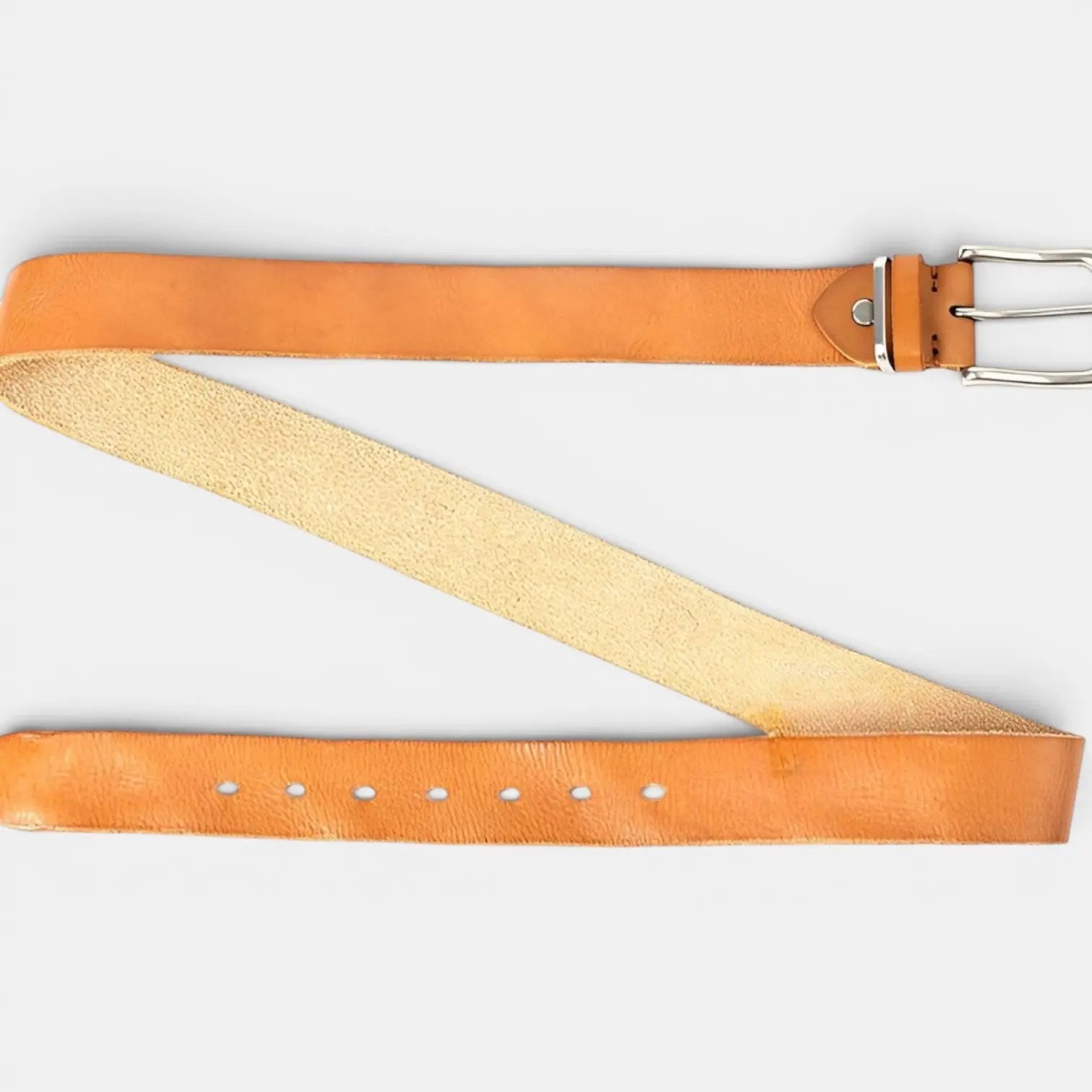 Men's Full Grain Aged Leather Belt Pin Buckle | Vernox | Beltary