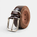 Men's Full Grain Aged Leather Belt Pin Buckle | Vernox | Beltary