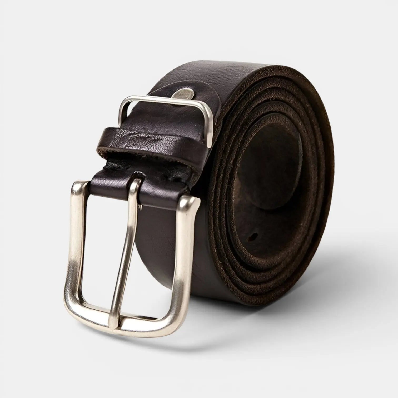 Men's Full Grain Aged Leather Belt Pin Buckle | Vernox | Beltary